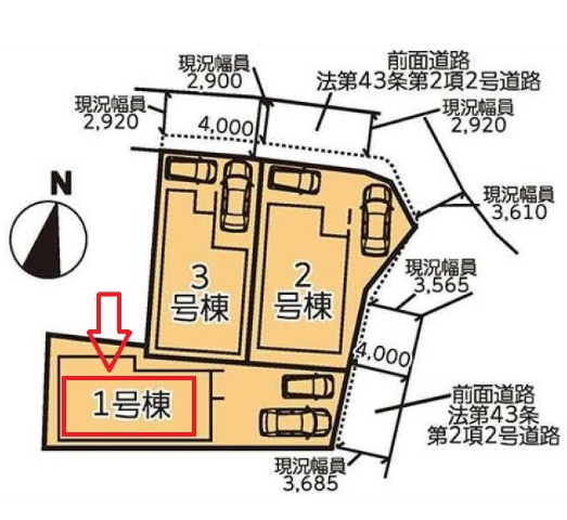 　区画図1号棟